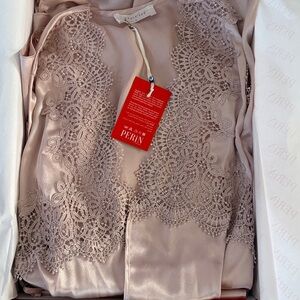 Elegant Lace Trim Satin Nightgown